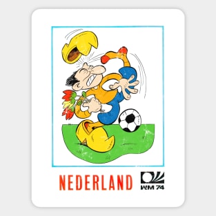 Nederland 74 / Vintage Faded-Style Football Design Magnet